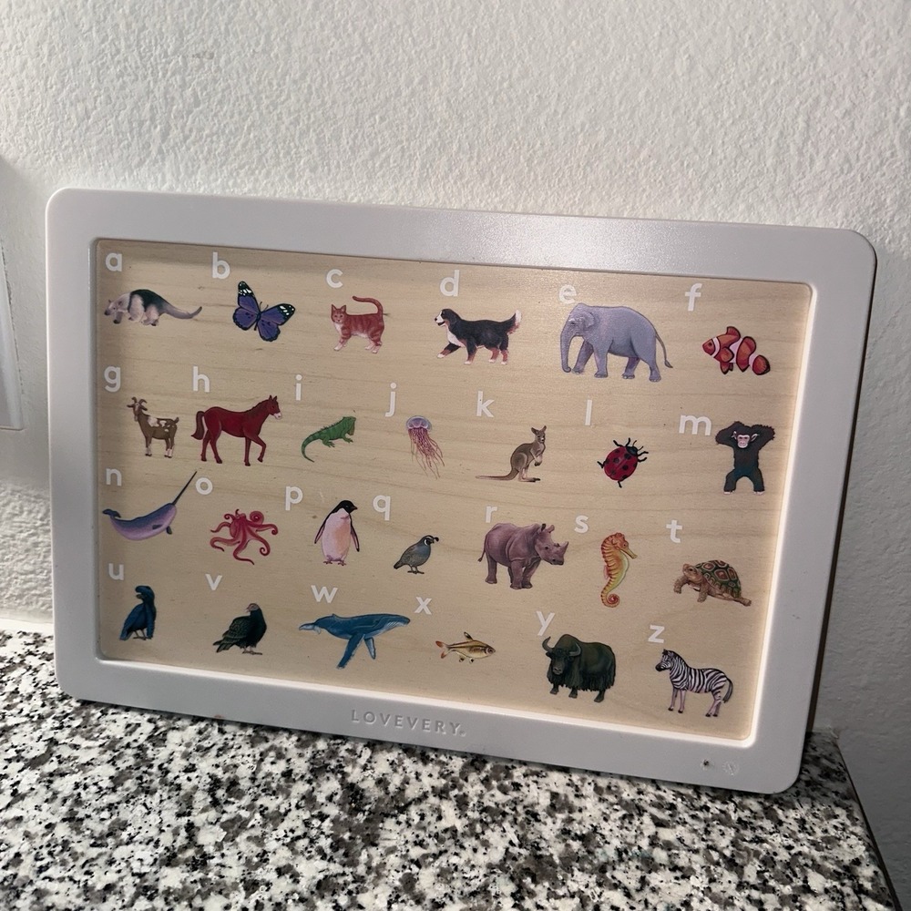 Lovevery White Animal Alphabet Learning Replacement Board